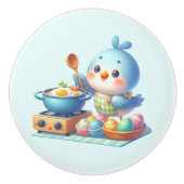 Niedliche Kochvogelliebhaber Keramikknauf (Vorderseite)