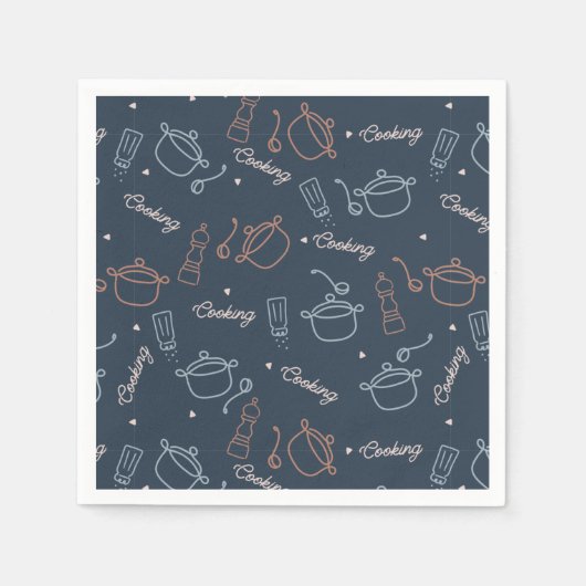 niedliche Kochwerkzeuge Serviette (Vorderseite)