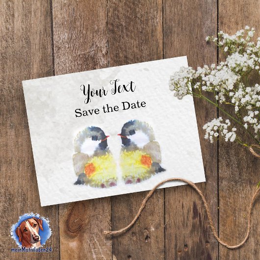 Niedliche Kohlmeisen - Aquarell-Design | Postkarte