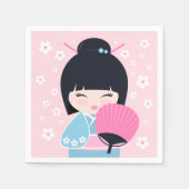 Niedliche Kokeshi Doll Serviette (Vorderseite)
