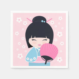 Niedliche Kokeshi Doll Serviette