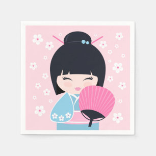 Niedliche Kokeshi Doll Serviette