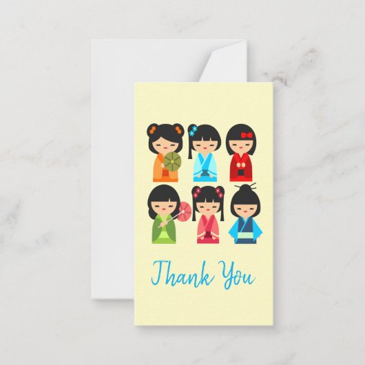 Niedliche Kokeshi Japanische Puppen Mitteilungskarte (Vorderseite)