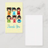 Niedliche Kokeshi Japanische Puppen Mitteilungskarte (Vorne/Hinten)