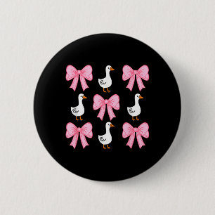 Niedliche Kokette Bogen Gans Ente Herbst Halloween Button