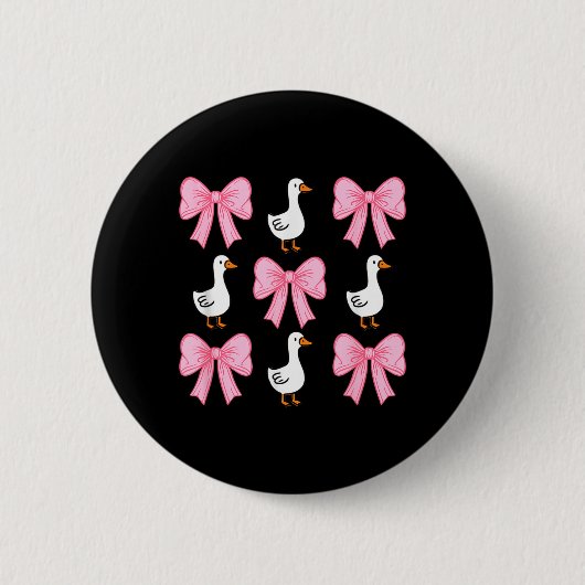 Niedliche Kokette Bogen Gans Ente Herbst Halloween Button (Vorderseite)