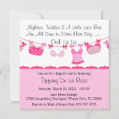 Niedliche Kokette Bra Lingerie Bridal Dusche Einla Einladung (Vorderseite)