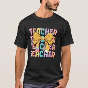 Niedliche Kokette Lehrerin Süße Schleife Bleistift T-Shirt