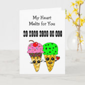 Niedliche Kokette Romantische Eiscreme Karte (Gelbe Blume)