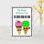 Niedliche Kokette Romantische Eisdiele Karte (Gelbe Blume)