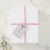 Niedliche Kokette Rosa Schleife Frohe Weihnachten Geschenkanhänger (Mit Garn)