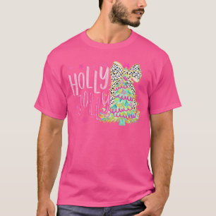 Niedliche Kokette Schleife Mädchen Weihnachtsbaum T-Shirt