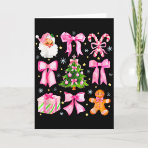 Niedliche Kokette Schleife Rosa Weihnachtsbaum San Karte
