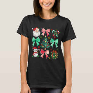 Niedliche Kokette Schleife Weihnachtsbaum Santa Le T-Shirt