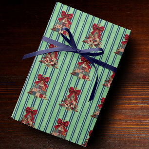 Niedliche Koketten-Patchwork-Weihnachtsbäume gestr Geschenkpapier