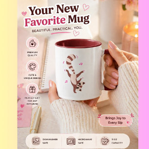 niedliche Kokon-Tasse Niedlich Tanz Raccoon Tasse 