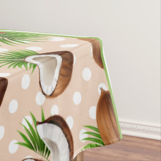 Niedliche Kokosnuss-Polka-Dot und Zickzack braun Tischdecke