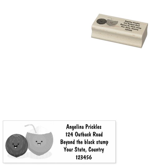 Niedliche Kokosnüsse Cartoon Gummistempel (Stempel)