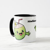 Niedliche Kokosnüsse individuelle Name Tasse (Vorderseite Links)