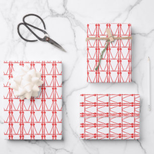 Niedliche Kokospalmen Silhouette Weihnachten Geschenkpapier Set
