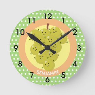 Niedliche komische Weinprobe Cartoon Illustration Runde Wanduhr