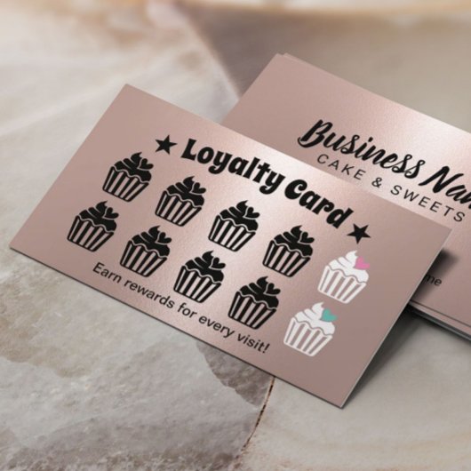 Niedliche Konditorei Cupcakes Konditorei Rose Treuekarte