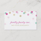 niedliche Konfetti hübscher, sprichwörtlicher Gold Visitenkarte (Rückseite)