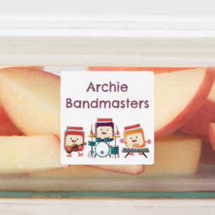 Niedliche Konfitüre Cartoon Musiker personalisiert Etiketten