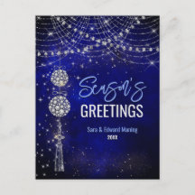 Niedliche königsblaue Ornamente Weihnachten