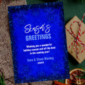 Niedliche königsblaue Schneeflocken Weihnachten