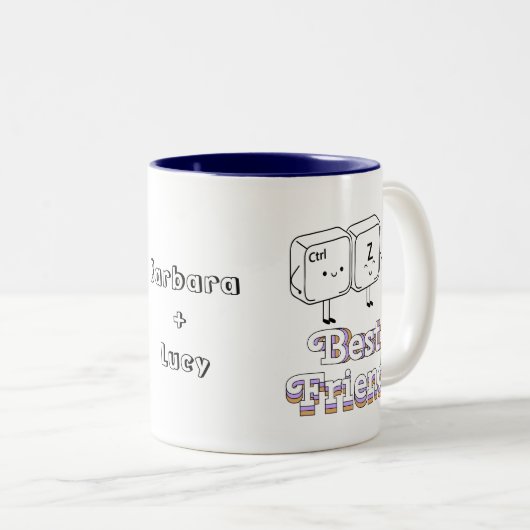 Niedliche Kontrolle-Z Strg+Z "UNDO" | Best Friend Zweifarbige Tasse (VorderseiteRechts)