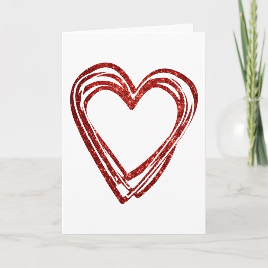 Niedliche Kontur Herzklopfen Lover Matching Valent Karte (Vorderseite)