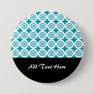 Niedliche Konzentrierte Kreise Muster Aqua Button
