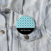 Niedliche Konzentrierte Kreise Muster Aqua Button (Beispiel)
