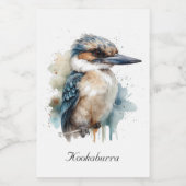 Niedliche Kookaburra auf einer Zweigstelle , Brauc Lebensmitteletikett (Einzelnes Label)