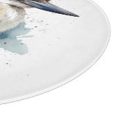 Niedliche Kookaburra auf einer Zweigstelle , Brauc Schneidebrett (Ecke)