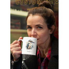 Niedliche Kookaburra auf einer Zweigstelle , Brauc Zweifarbige Tasse