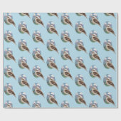 Niedliche Kookaburra Liebe Summer Bird Muster Fun Geschenkpapier (Flach)