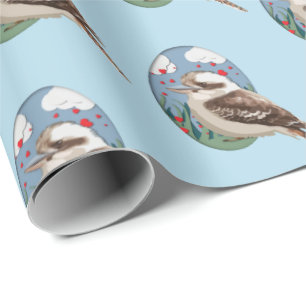 Niedliche Kookaburra Liebe Summer Bird Muster Fun  Geschenkpapier