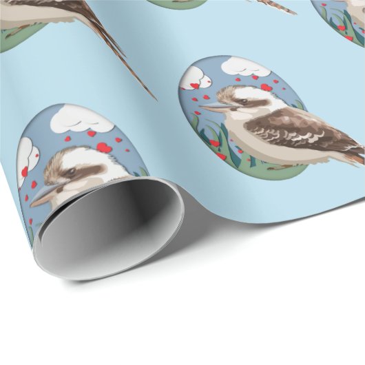 Niedliche Kookaburra Liebe Summer Bird Muster Fun Geschenkpapier (Rolleneckpunkt)