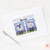 Niedliche Köpfe und Schwänze Schafe Quadratischer Aufkleber (Umschlag)