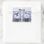Niedliche Köpfe und Schwänze Schafe Quadratischer Aufkleber (Tasche)