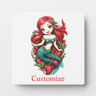 Niedliche Kopffüßer mit zwei Schwänzen Mermaid Thu Fotoplatte