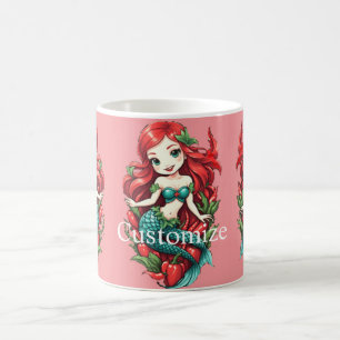 Niedliche Kopffüßer mit zwei Schwänzen Mermaid Thu Kaffeetasse