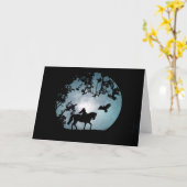 Niedliche kopfloser Reiter-Halloween-Gruß-Karte Karte (Gelbe Blume)