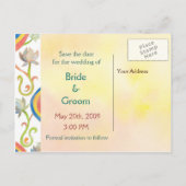 Niedliche koreanische Braut und Bräutigam: Save th Ankündigungspostkarte (Rückseite)