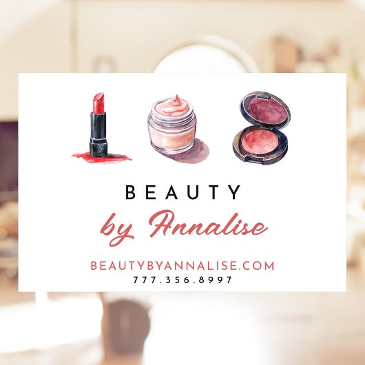 Niedliche Kosmetik macht Künstler aus Fensteraufkleber