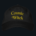 Niedliche kosmische Hexerei Zitat Orange Schwarz Bestickte Baseballkappe<br><div class="desc">Eine personalisierte moderne Hexe,  schwarz-orange Baseballkappe mit dem Text Kosmische Hexe. Ein Hexengeschenk zum Geburtstag für die Astrologie liebenden Hexen.</div>
