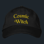 Niedliche kosmische Hexerei Zitat Orange Schwarz Bestickte Baseballkappe<br><div class="desc">Eine personalisierte moderne Hexe,  schwarz-orange Baseballkappe mit dem Text Kosmische Hexe. Ein Hexengeschenk zum Geburtstag für die Astrologie liebenden Hexen.</div>