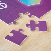 Niedliche kosmische Welpe Hund Surreal Rainbow Art Puzzle (Seite)